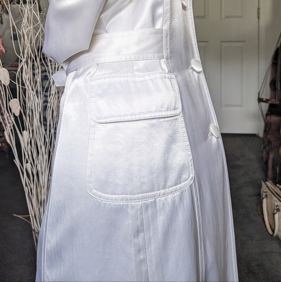 Banana Republic White Satin Trench Coat - Picture 4 of 5